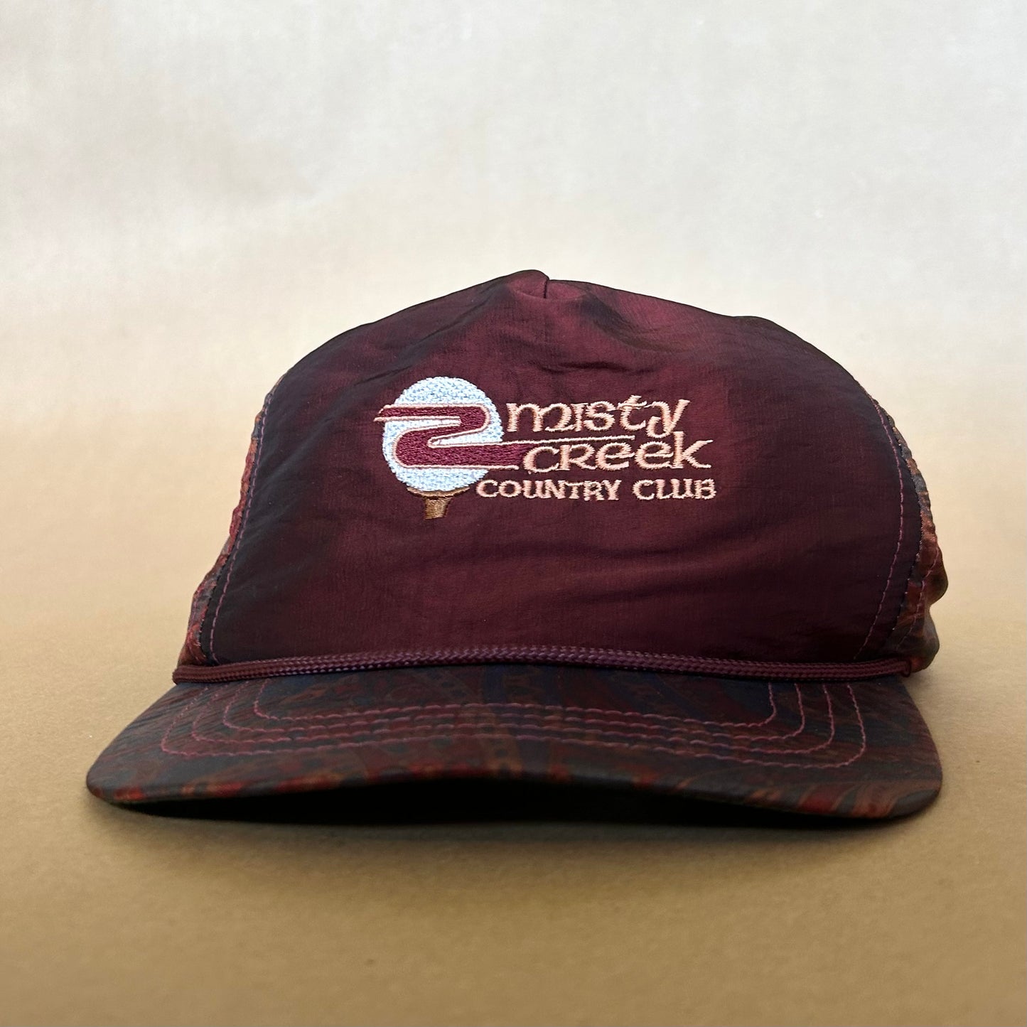Misty Creek Country Club Leather Strap Vintage Golf Hat